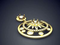 Moon Shaped Pendant CAD 3710 | 3D