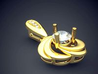 Rose Shaped Brooch With Diamond CAD 4574 | 3D