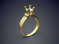 Simple Earrings With Small Columns And Diamond CAD 4631 | 3D
