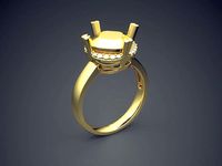 Ring With Big Ornament On Top CAD 4642 | 3D