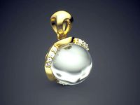 Pendant With Pearl CAD-4927 | 3D