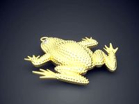 Frog Shaped Pendant With Diamond As Eyes CAD 5105 | 3D
