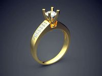 Ring With Diamonds On Top And Sides CAD 5115 | 3D