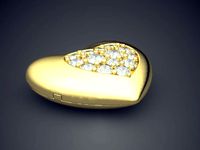 Heart Shaped Jewerly Piece With Small Diamond Heart In The Middle CAD 5420 | 3D