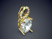 Pendant With Diamond CAD-5605 | 3D