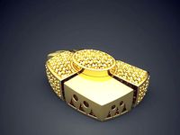 Square Jewerly Piece Made From Different Parts CAD 5795 | 3D