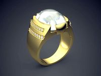 Thick Ring With Pearl CAD-6018 | 3D