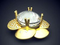 Pendant With Pearl And Diamonds CAD-6030 | 3D