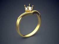 Ring With Diamonds CAD-6151 | 3D