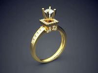 Ring With Diamonds CAD-6201 | 3D