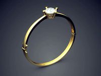 Thin Ring With Diamond CAD-6218 | 3D