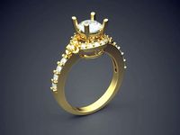 Ring With Diamonds CAD-6260 | 3D
