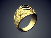 Thick Engraved Textured Ring CAD-6631 | 3D