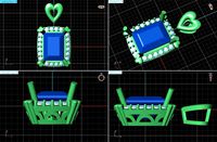 Rectangular Halo Pendant | 3D