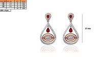 Drop Shaped Drop Earrings With Ruby | 3D