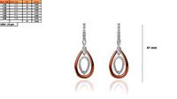 Drop Shaped Drop Earrings With Diamonds | 3D