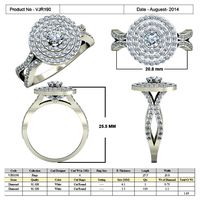 Round Halo Ring With Diamond | 3D