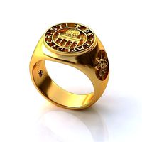De Templo Cristi Printed Golden Thick Ring | 3D
