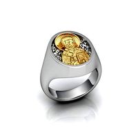 Round Religious Guru Ring With Diamonds | 3D
