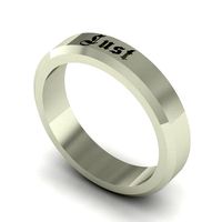 Just Text Sliver Ring  | 3D