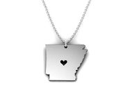 Arkansas Map Stainless Steel Pendant | 3D