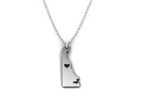 Delaware Map Stainless Steel Pendant | 3D