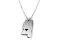 Mississippi Map Stainless Steel Pendant | 3D