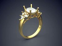 Wedding Ring With Diamonds 1101 | 3D