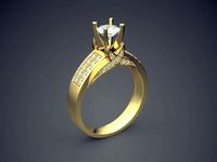 Wedding Ring With Small Diamonds 1170 | 3D