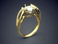 Ring With Diamonds 1272 | 3D