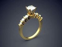 Wedding Ring With Diamonds 1449 | 3D