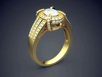 Luxurious Ring With Small Diamonds 1605 | 3D