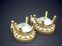 Luxurious Earrings With Diamonds 2095 | 3D