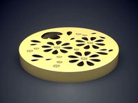 Oval Flower Motif Pendant 2097 | 3D