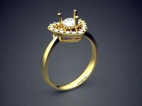 Heart-shaped Ring With Diamonds 2122 | 3D