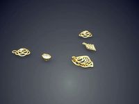 Tiny Pendants With Diamonds 2280 | 3D