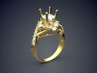 Luxurious Ring With Diamonds 2857 | 3D