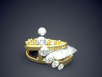 Heart Shape Pendant With Heart Shape Diamonds 2900 | 3D