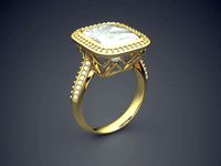 Ring With Diamonds CAD-431 | 3D
