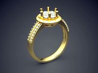 Ring With Diamonds CAD-553 | 3D
