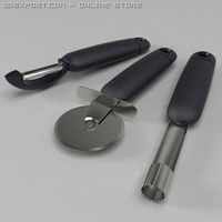 Apple corer pizza slicer potato peeler 3D Model