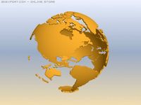 Earth continents bevel 3D Model