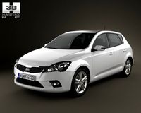 Kia Ceed hatchback 5door 2011 with HQ Interior 3D Model