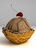 Chocolate Ice Cream with cherry 3D Model