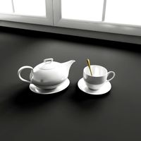 Convex Kitchen Decorations Teapot cup 3D Model