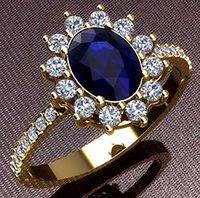 Ring with Diamonds 3D Model