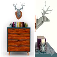 Chest MidCentury Dresser Blue