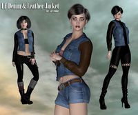 Denim and Leather Jacket for La Femme