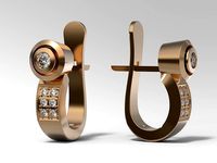 Earrings with double cast | 3D