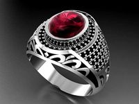 GC GOLD E015-diamond men ring  | 3D